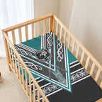 New Zealand Maori Rugby Baby Bed Cover Aotearoa Koru Geometric - Oceanic Color
