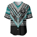 New Zealand Maori Rugby Custom Baseball Jersey Aotearoa Koru Geometric - Oceanic Color