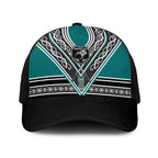 New Zealand Maori Rugby Baseball Net Cap Aotearoa Koru Geometric - Oceanic Color