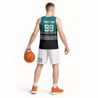 New Zealand Maori Rugby Custom Basketball Jersey Aotearoa Koru Geometric - Oceanic Color
