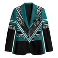 New Zealand Maori Rugby Custom Blazer Aotearoa Koru Geometric - Oceanic Color