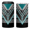 New Zealand Maori Rugby 4 in 1 Can Cooler Tumbler Aotearoa Koru Geometric - Oceanic Color