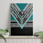 New Zealand Maori Rugby Canvas Wall Art Aotearoa Koru Geometric - Oceanic Color