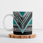 New Zealand Maori Rugby Ceramic Mug Aotearoa Koru Geometric - Oceanic Color