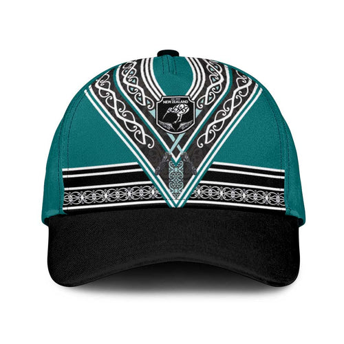 New Zealand Maori Rugby Classic Cap Aotearoa Koru Geometric - Oceanic Color