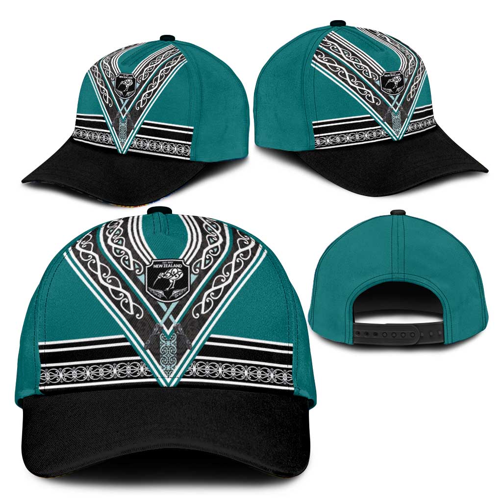 New Zealand Maori Rugby Classic Cap Aotearoa Koru Geometric - Oceanic Color
