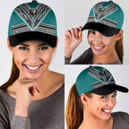 New Zealand Maori Rugby Classic Cap Aotearoa Koru Geometric - Oceanic Color