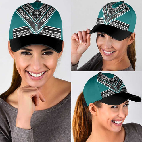New Zealand Maori Rugby Classic Cap Aotearoa Koru Geometric - Oceanic Color