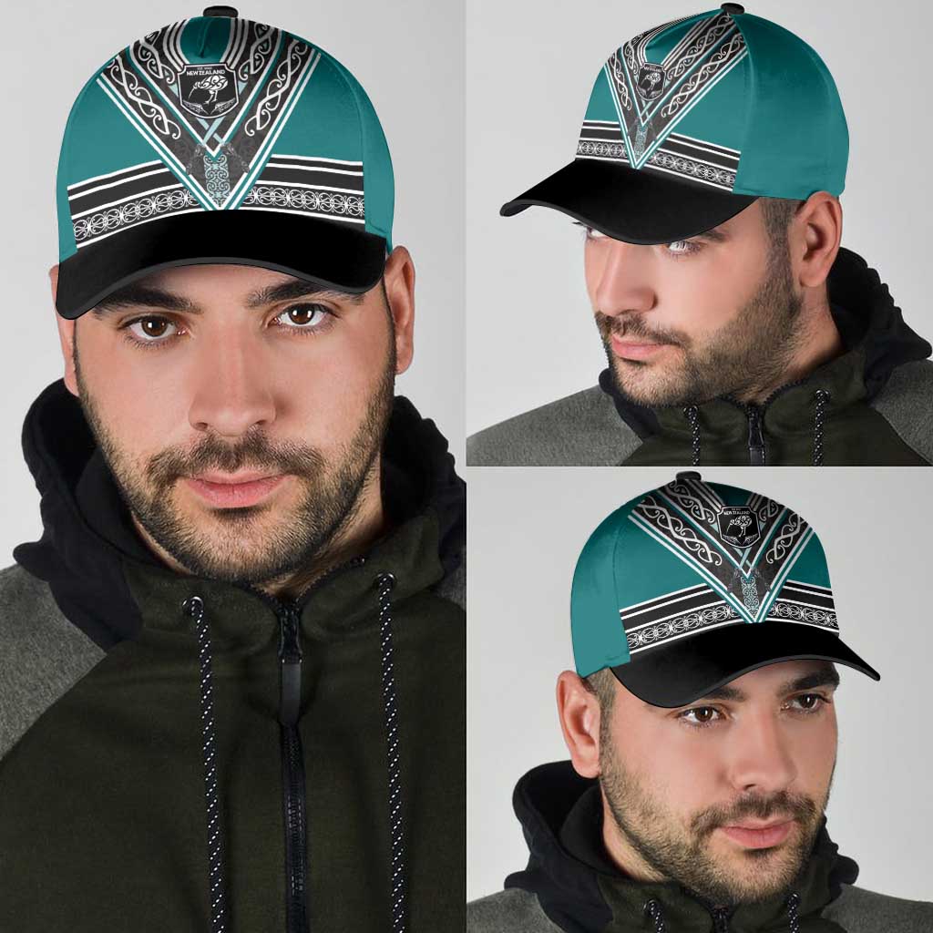 New Zealand Maori Rugby Classic Cap Aotearoa Koru Geometric - Oceanic Color