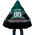 New Zealand Maori Rugby Custom Cloak Aotearoa Koru Geometric - Oceanic Color