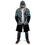 New Zealand Maori Rugby Custom Cloak Aotearoa Koru Geometric - Oceanic Color