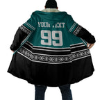 New Zealand Maori Rugby Custom Cloak Aotearoa Koru Geometric - Oceanic Color