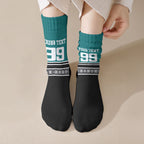 New Zealand Maori Rugby Custom Crew Socks Aotearoa Koru Geometric - Oceanic Color