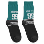 New Zealand Maori Rugby Custom Crew Socks Aotearoa Koru Geometric - Oceanic Color