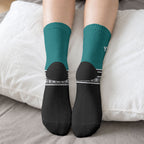 New Zealand Maori Rugby Custom Crew Socks Aotearoa Koru Geometric - Oceanic Color