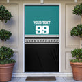 New Zealand Maori Rugby Custom Door Cover Aotearoa Koru Geometric - Oceanic Color