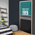 New Zealand Maori Rugby Custom Door Cover Aotearoa Koru Geometric - Oceanic Color