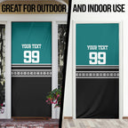 New Zealand Maori Rugby Custom Door Cover Aotearoa Koru Geometric - Oceanic Color
