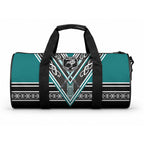 New Zealand Maori Rugby Duffle Bag Aotearoa Koru Geometric - Oceanic Color