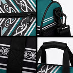 New Zealand Maori Rugby Duffle Bag Aotearoa Koru Geometric - Oceanic Color