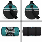 New Zealand Maori Rugby Duffle Bag Aotearoa Koru Geometric - Oceanic Color
