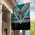 New Zealand Maori Rugby Garden Flag Aotearoa Koru Geometric - Oceanic Color