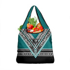 New Zealand Maori Rugby Grocery Bag Aotearoa Koru Geometric - Oceanic Color