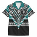 New Zealand Maori Rugby Custom Hawaiian Shirt Aotearoa Koru Geometric - Oceanic Color