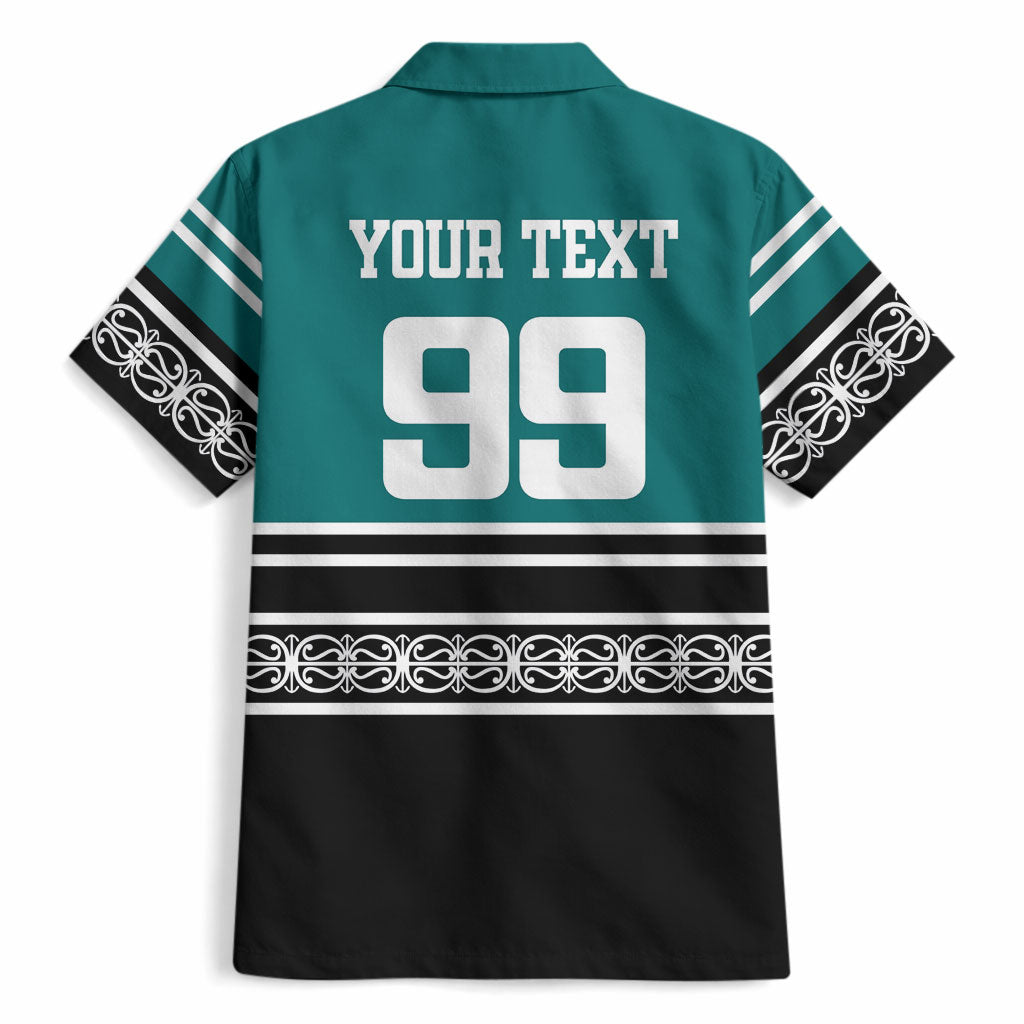 New Zealand Maori Rugby Custom Hawaiian Shirt Aotearoa Koru Geometric - Oceanic Color