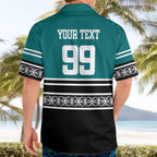 New Zealand Maori Rugby Custom Hawaiian Shirt Aotearoa Koru Geometric - Oceanic Color