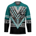 New Zealand Maori Rugby Custom Hockey Jersey Aotearoa Koru Geometric - Oceanic Color