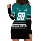New Zealand Maori Rugby Custom Hoodie Dress Aotearoa Koru Geometric - Oceanic Color