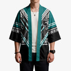 New Zealand Maori Rugby Custom Kimono Aotearoa Koru Geometric - Oceanic Color