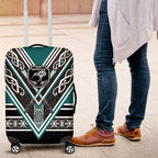 New Zealand Maori Rugby Luggage Cover Aotearoa Koru Geometric - Oceanic Color