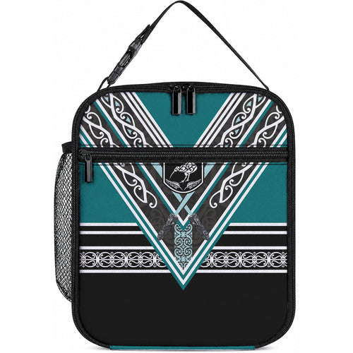 New Zealand Maori Rugby Lunch Bag Aotearoa Koru Geometric - Oceanic Color