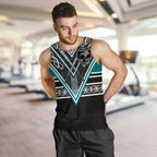 New Zealand Maori Rugby Custom Men Tank Top Aotearoa Koru Geometric - Oceanic Color
