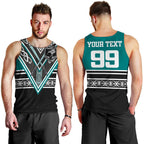 New Zealand Maori Rugby Custom Men Tank Top Aotearoa Koru Geometric - Oceanic Color