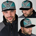 New Zealand Maori Rugby Mesh Trucker Cap Aotearoa Koru Geometric - Oceanic Color