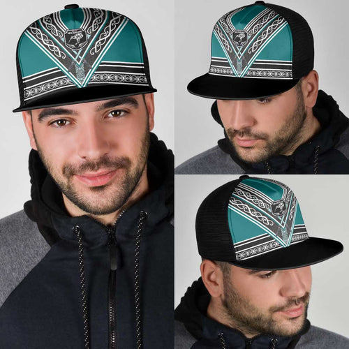 New Zealand Maori Rugby Mesh Trucker Cap Aotearoa Koru Geometric - Oceanic Color