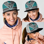 New Zealand Maori Rugby Mesh Trucker Cap Aotearoa Koru Geometric - Oceanic Color