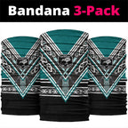 New Zealand Maori Rugby Neck Gaiter Aotearoa Koru Geometric - Oceanic Color