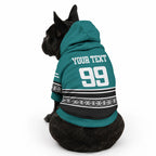 New Zealand Maori Rugby Custom Pet Hoodie Aotearoa Koru Geometric - Oceanic Color