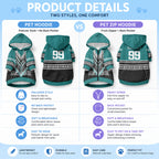New Zealand Maori Rugby Custom Pet Hoodie Aotearoa Koru Geometric - Oceanic Color