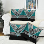 New Zealand Maori Rugby Pillow Cover Aotearoa Koru Geometric - Oceanic Color