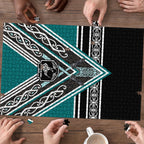 New Zealand Maori Rugby Puzzle Aotearoa Koru Geometric - Oceanic Color