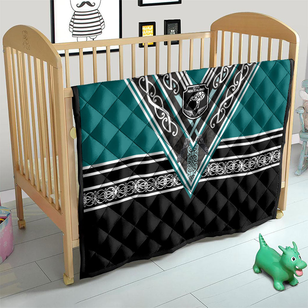 New Zealand Maori Rugby Quilt Aotearoa Koru Geometric - Oceanic Color