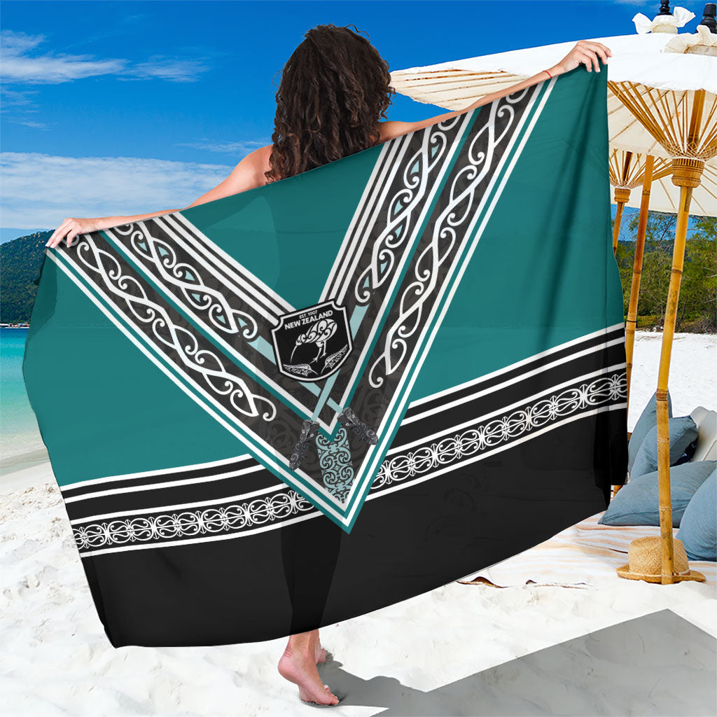 New Zealand Maori Rugby Sarong Aotearoa Koru Geometric - Oceanic Color