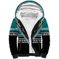 New Zealand Maori Rugby Custom Sherpa Hoodie Aotearoa Koru Geometric - Oceanic Color