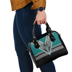 New Zealand Maori Rugby Shoulder Handbag Aotearoa Koru Geometric - Oceanic Color