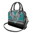 New Zealand Maori Rugby Shoulder Handbag Aotearoa Koru Geometric - Oceanic Color